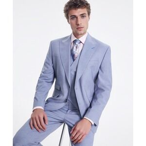 Tayion Montee Holland Sport Coat Mens 40 Short Light Blue Acontour Suit Jacket